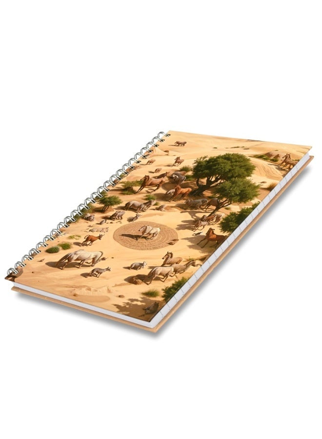 FIS® Double Loop Spiral Hard Cover Notebook, A5 Size(148x210mm), 96 Sheets, Single Line Ruling, White Paper, Packet of 5 Pieces, Safari Animals Cover Design 2-FSNBSHCA596D2 - Image 3